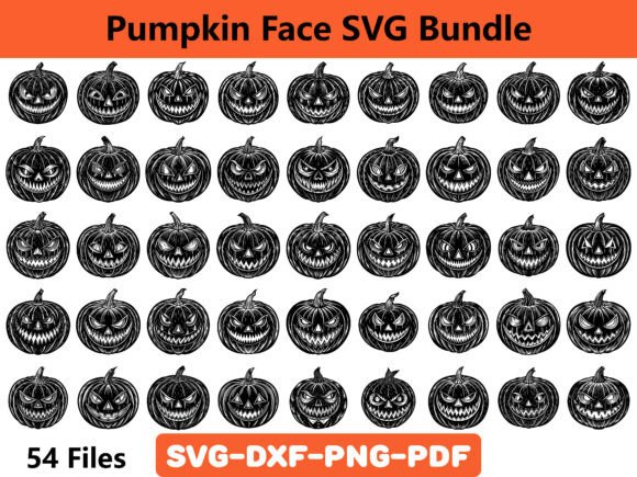 A Pumpkin Face SVG Bundle for Crafts and Graphics