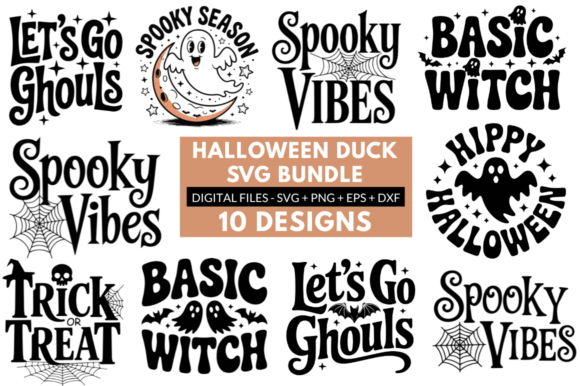 Retro Halloween Quotes SVG Bundle for Graphics and Crafts