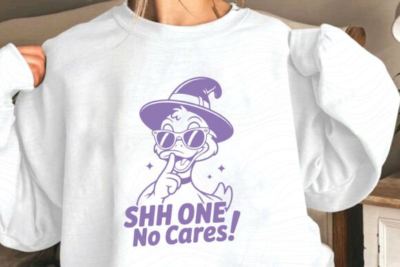 Shh One No Cares Halloween Duck SVG for Graphics & Crafts