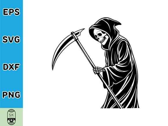 The Grim Reaper Vector for Bold Graphics and Crafts